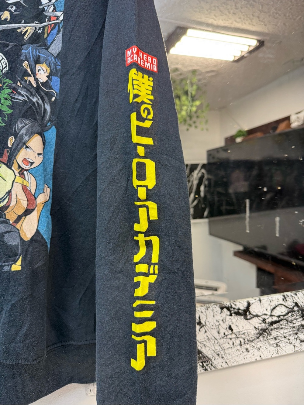 My Hero Academia Black Crewneck Sweater with Colorful Anime Graphic - Picture 3 of 5